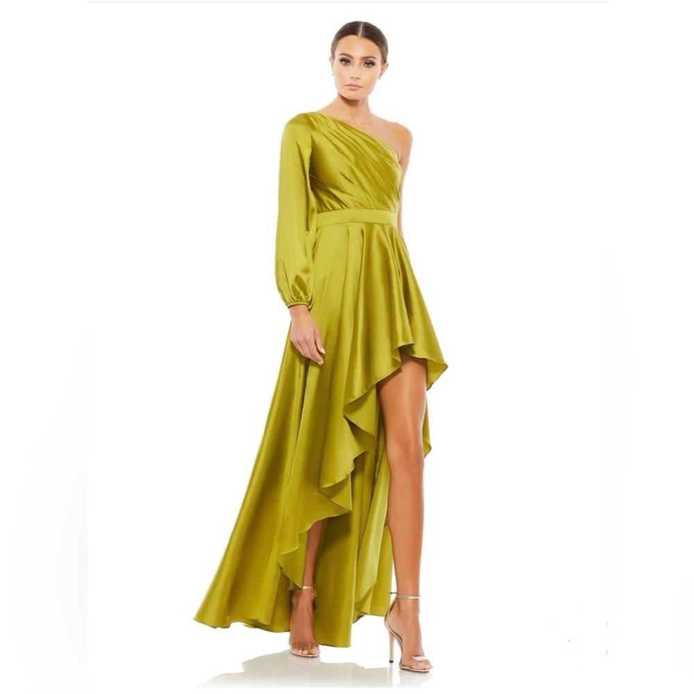 Mac Duggal HIGH LOW ONE SHOULDER FLOWY GOWN